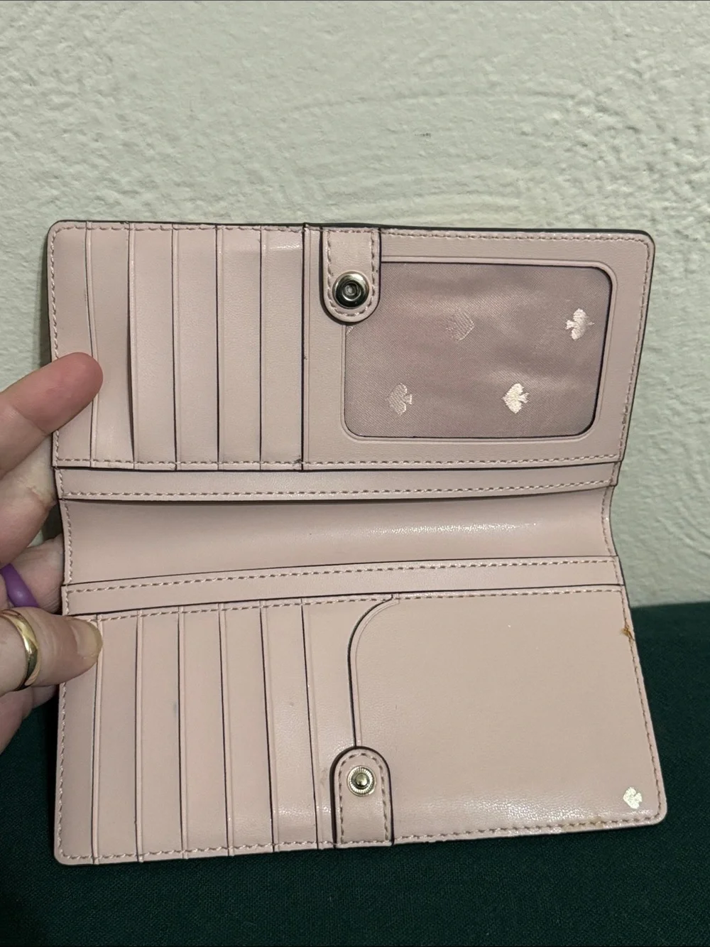 kate spade Pink Floral Print Continental Wallet with Blue Accents - Picture 7 of 9
